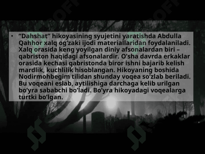 Abdulla Qahhor “Dahshat” hikoyasining struktural tahlili 2