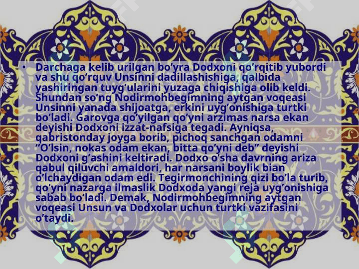 Abdulla Qahhor “Dahshat” hikoyasining struktural tahlili 4