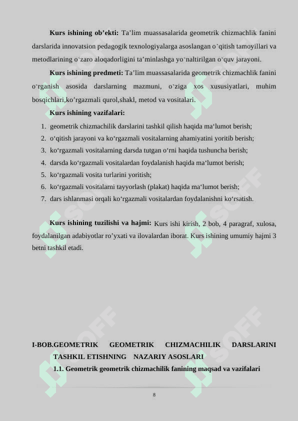 GEOMETRIK CHIZMALIK DARSLARIDA KO’RGAZMALI QUROLLARDAN FOYDALANISH 4