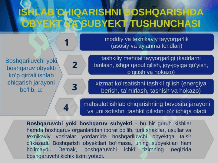 ISHLAB CHIQARISHNI BOSHQARISH MEHNAT JAMOALARINI REJALASHTIRISH VA BOSHQARISH pptx 8