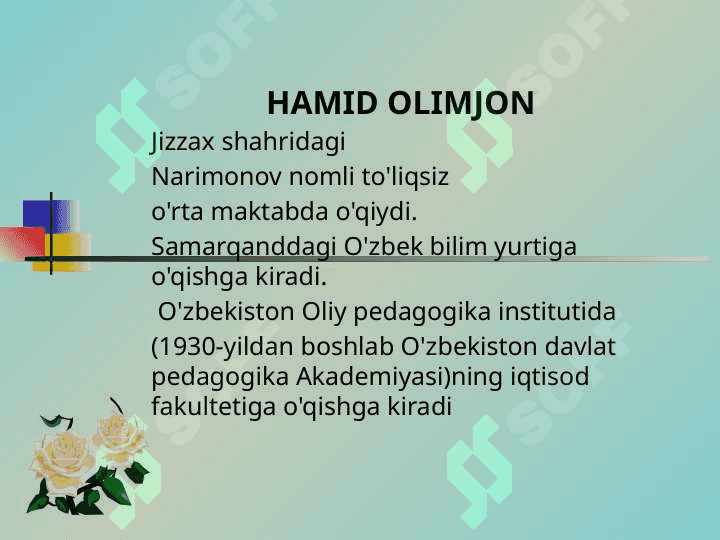 Hamid Olimjon hayoti va ijodi. 4