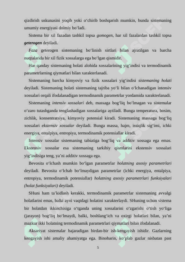 Holat tenglamalari va termik koiffitsentlari 5