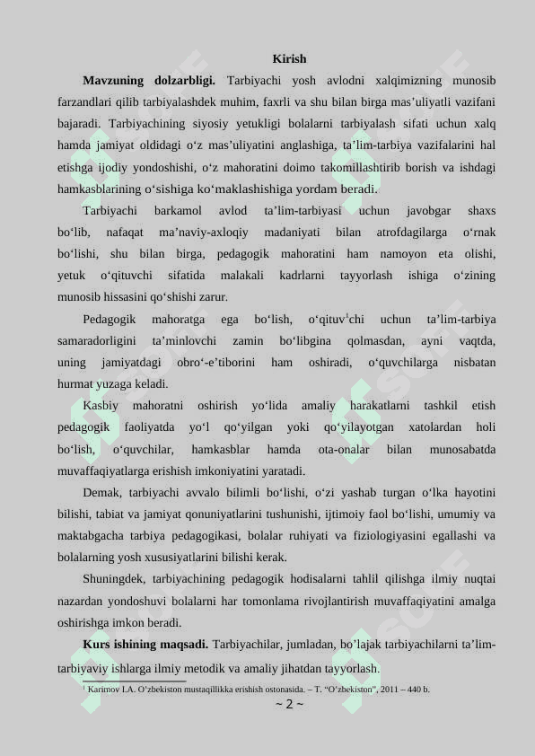 Tarbiyachi va uning jamiyatda tutgan o'rni. 2