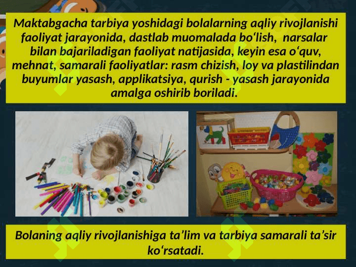 Maktabgacha ta'lim yoshidagi bolalarga aqliy tarbiya berish usul va metodlari 6