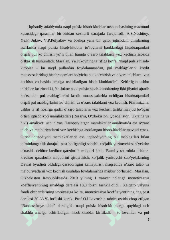O’zbekiston Respublikasida naqd pulsiz hisob-kitoblarning amalga oshirilish va istiqbollari docx 5