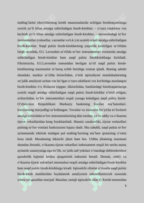 O’zbekiston Respublikasida naqd pulsiz hisob-kitoblarning amalga oshirilish va istiqbollari docx 6