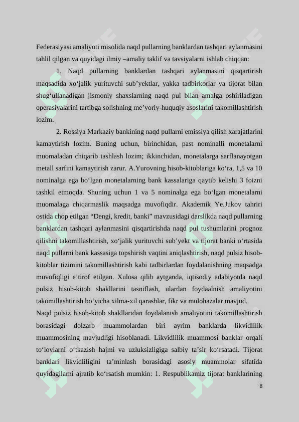 O’zbekiston Respublikasida naqd pulsiz hisob-kitoblarning amalga oshirilish va istiqbollari docx 8