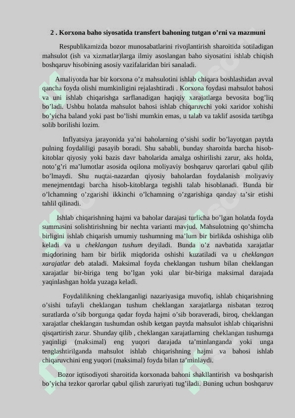 Kurs ishi: Baho siyosati 3