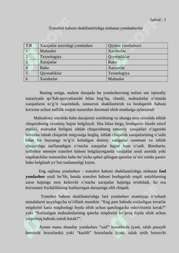 Kurs ishi: Baho siyosati 8