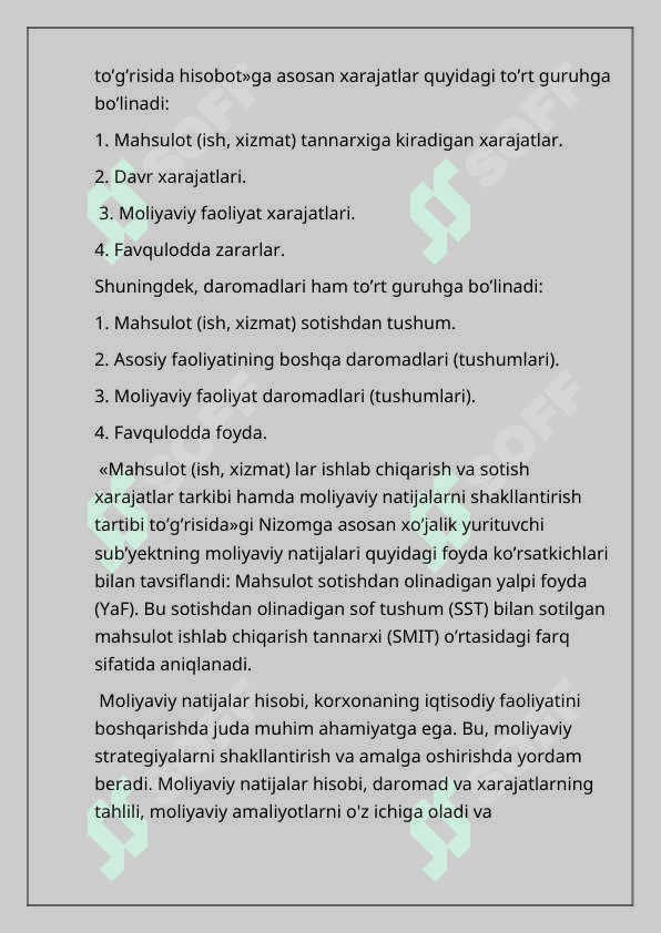 Moliyaviy natijalar. 4