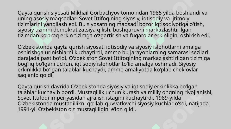 SsSR qayta qurish siyosati 2
