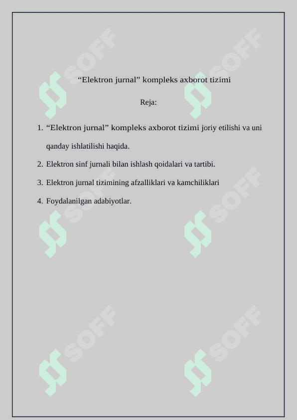 “Elektron jurnal” kompleks axborot tizimi 2