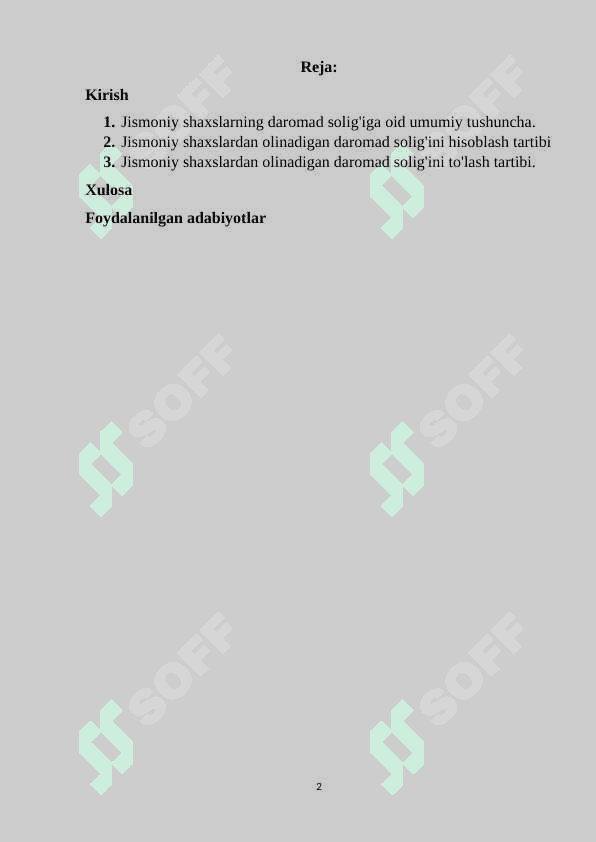 Jismoniy shaxslardan olinadigan daromad solig'ini hisoblash chiqarish tartibi va to'lash tartibi 2