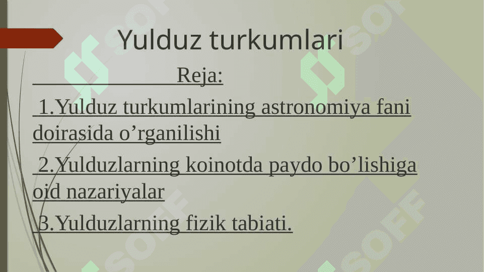 Yulduz turkumlari (astranomiya kurs ishi taqdimot) 2