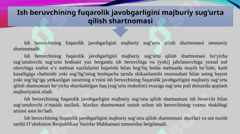 Ish beruvchining fuqarolik javobgarligini majburiy sug‘urta qilish to‘g‘risida 8