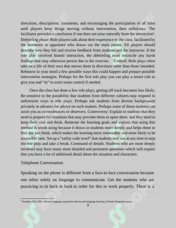 The progress in teaching with the use of case-study role play and simulation 8