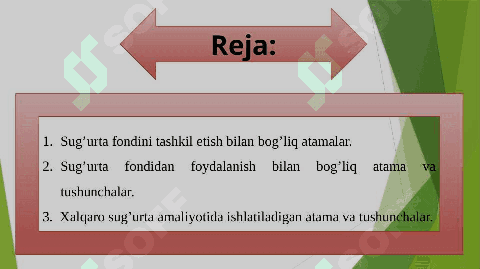 Sug’urta sohasida qo’llaniladigan asosiy atama va tushunchalar 2