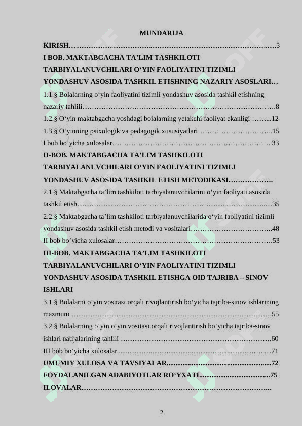 MAKTABGACHA TA’LIM TASHKILOTI TARBIYALANUVCHILARI O‘YIN FAOLIYATINI TIZIMLI YONDASHUV ASOSIDA TASHKIL ETISHNING NAZARIY ASOSLARI 2