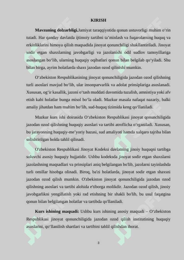 O'ZBEKISTON JINOYAT QONUNCHILIGIDA JAZODAN OZOD QILISH ASOSLARI VA TARTIBI 3