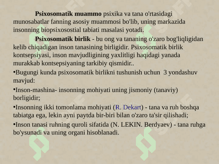 Psixologiya va tibbiyotda psixosomatik yondashuv 3