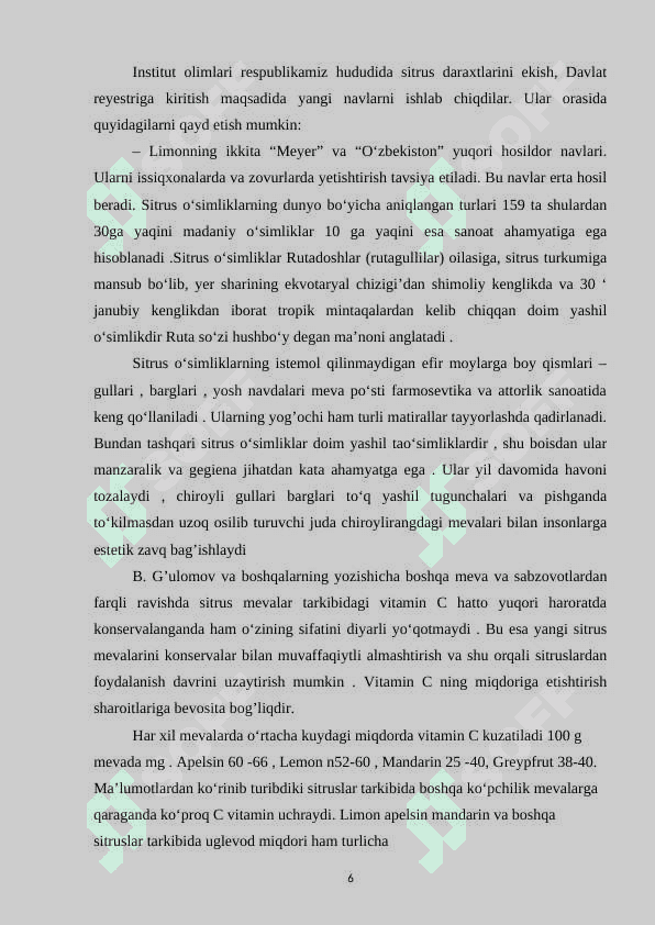 Sitrus o‘simliklarning geografik tarqalish 6