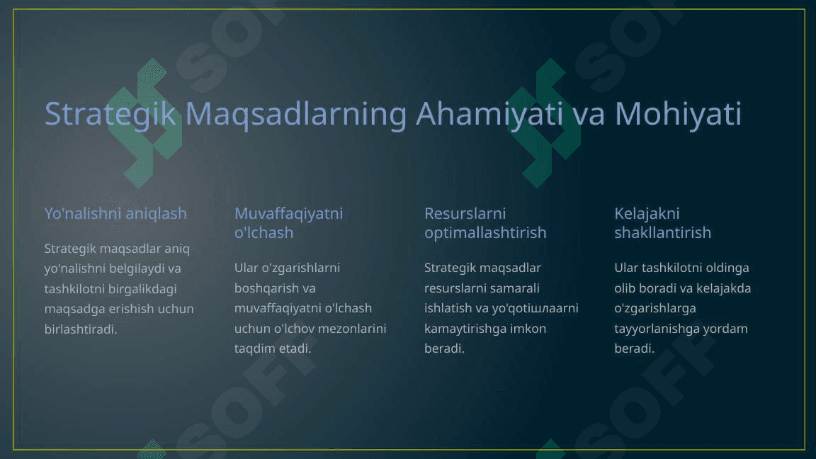 Strategik Maqsadlar: 2