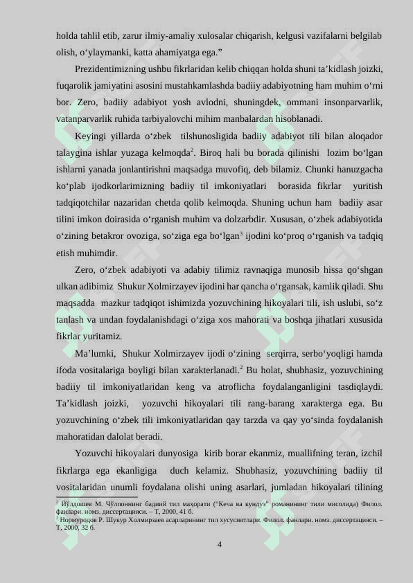 SHUKUR XOLMIRZAYEV  HIKOYALARI TILIDA SO‘Z VA UNING TA’RIFI 2
