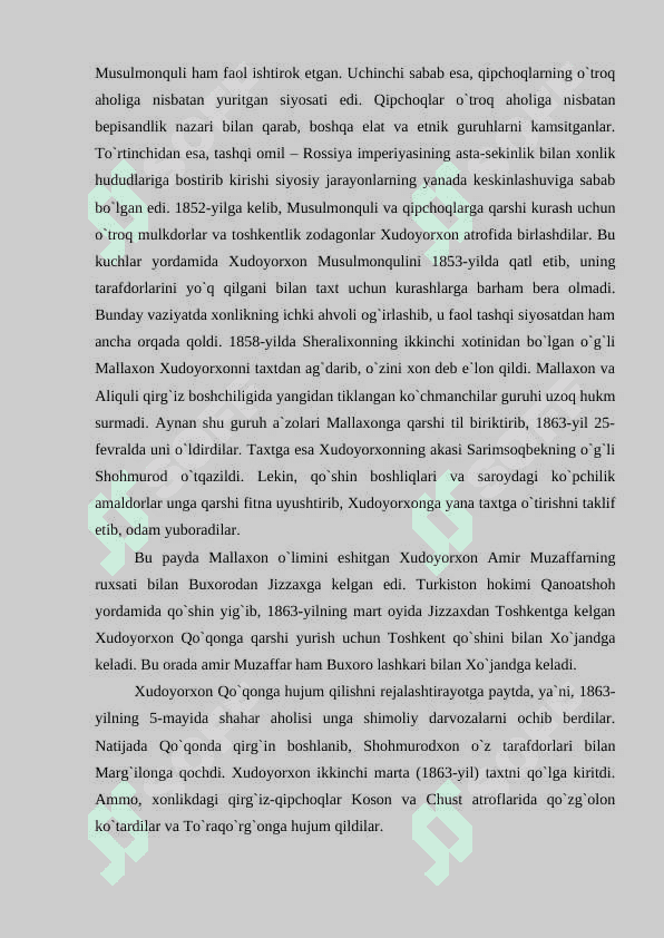 QO`QON XONLIGIDA AMAL QILGAN SOLIQ MUNOSABATLARI mavzusi 8
