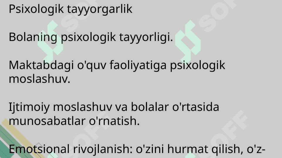 Tayyorlov guruh bolalarini maktabga tayyorlash nazariyasi 2
