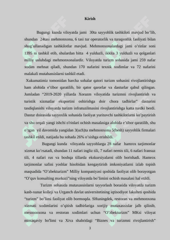 Xorazm viloyatining turistik salohiyati va tur paketlar yaratish 3