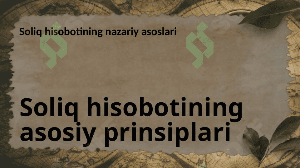 Soliq hisobotining nazariy asoslari 7