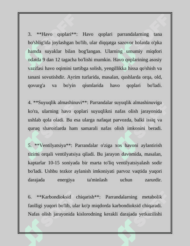PARRANDALARDA NAFAS OLISHNING OZIGA XOS HUSUSIYATLARI 4