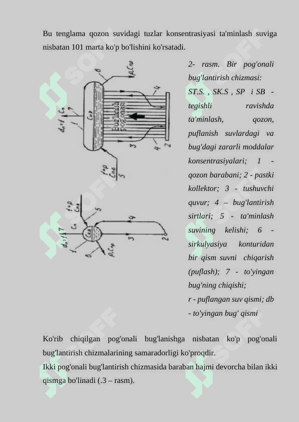 Barabanli qozonda pog’onali bug’lantirirish,  bug’ni yuvish 8