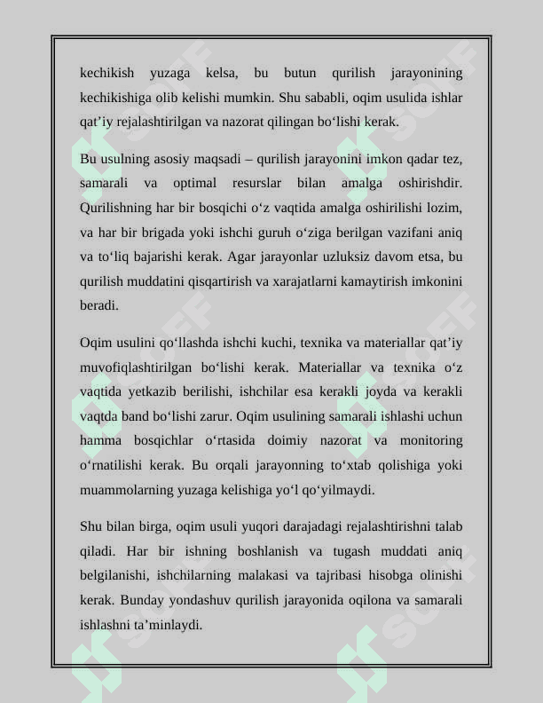QURILISHNI OQIM USULIDA TASHKIL QILISH ASOSLARI 7