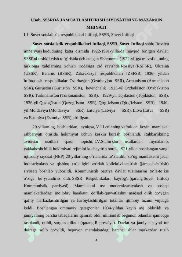 O`ZBEKISTONDA JAMOALASHTIRISH VA UNING OQIBATLARI 4