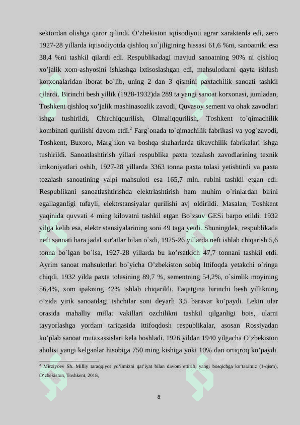 O`ZBEKISTONDA JAMOALASHTIRISH VA UNING OQIBATLARI 8