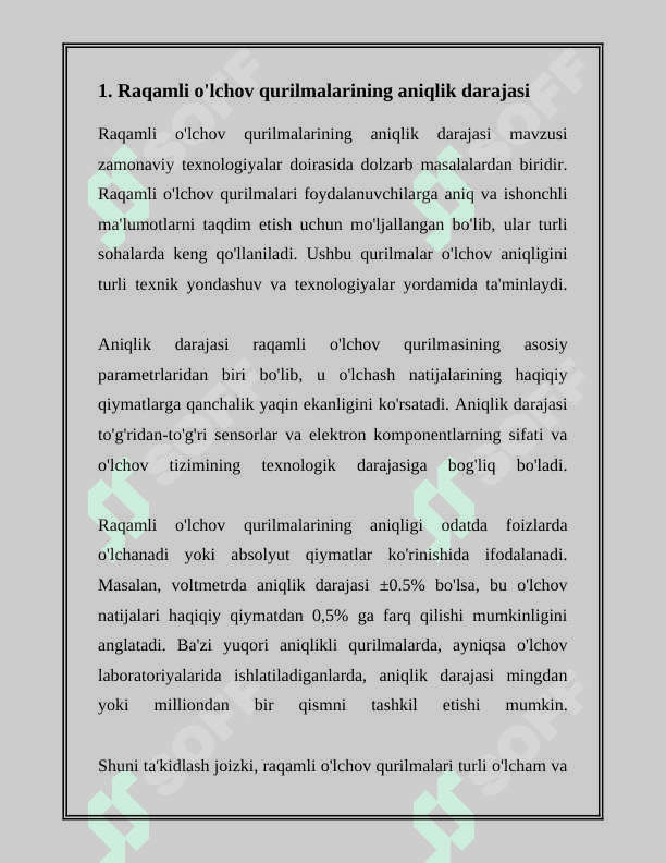 RAQAMLI O‘LCHOV QURILMALARINING AFZALLIK VA KAMCHILIKLARI 3