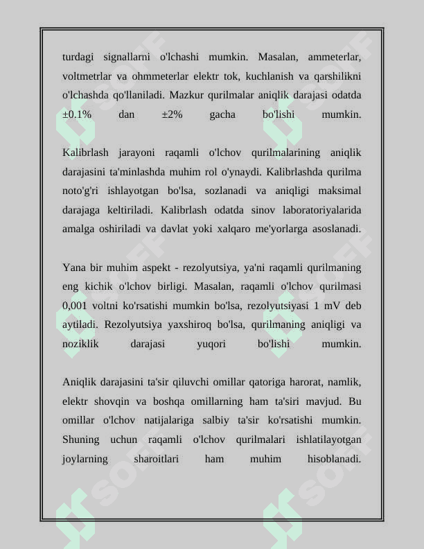 RAQAMLI O‘LCHOV QURILMALARINING AFZALLIK VA KAMCHILIKLARI 4