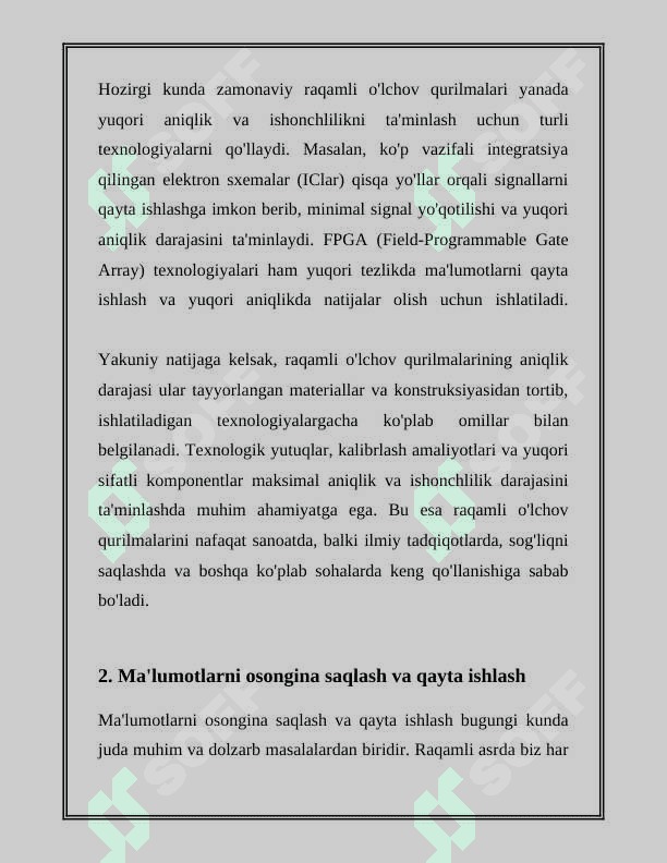 RAQAMLI O‘LCHOV QURILMALARINING AFZALLIK VA KAMCHILIKLARI 5
