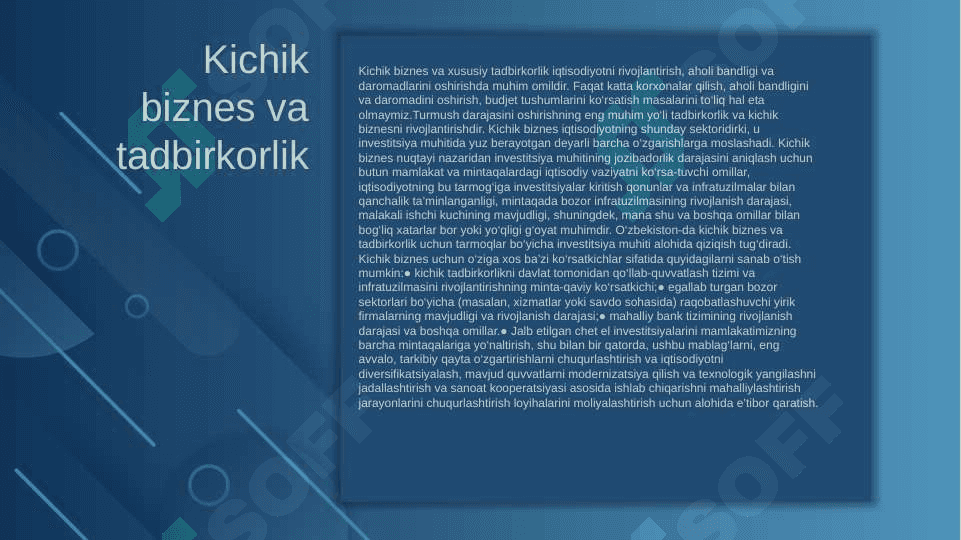Kichik biznes va tadbirkorlikka xorijiy investitsiyalarni jalb qilish 2