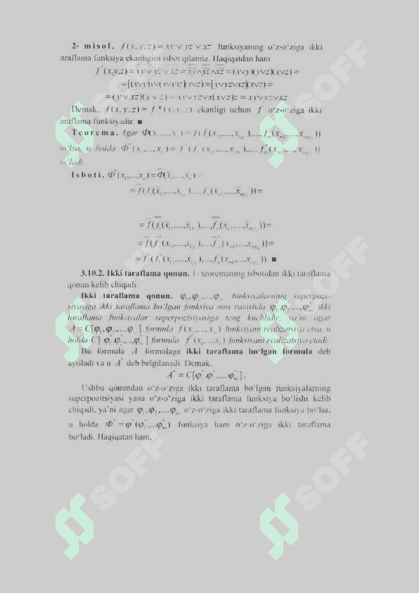 MANTIQ ALGEBRASI IKKI TARAFLAMA QONUNI. IKKILIK PRINSIPI 2