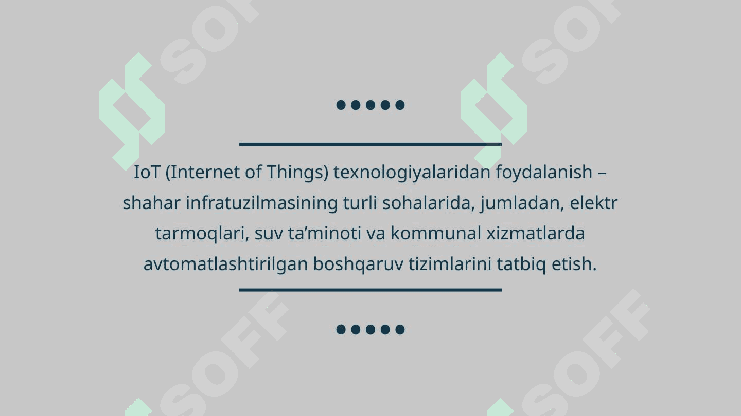 MAVZU: O'zbyekistonda "Smart-siti" kontsyeptsiyasini joriy etish imkoniyatlari 4