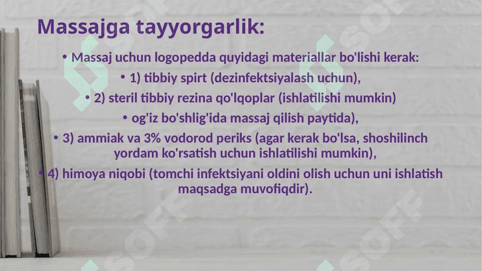 E. A. Dyakova usuli bo'yicha logopedik massajni o'tkazish texnologiyasi 7