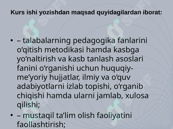Kurs ishi,bitiruv malakaviy ishlar maqsadi va vazifalari.Taqdimotlarni tayyorlash uchun zarur metodik va texnik talablar. 2