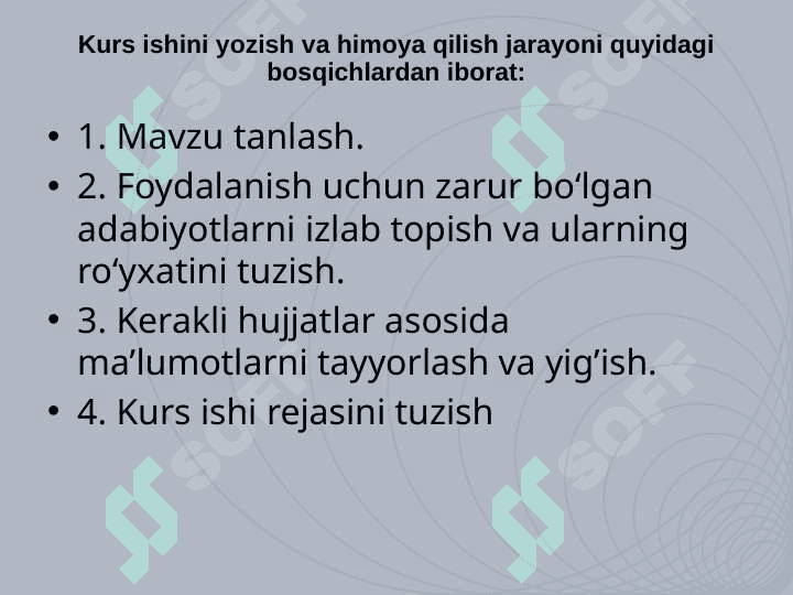 Kurs ishi,bitiruv malakaviy ishlar maqsadi va vazifalari.Taqdimotlarni tayyorlash uchun zarur metodik va texnik talablar. 4