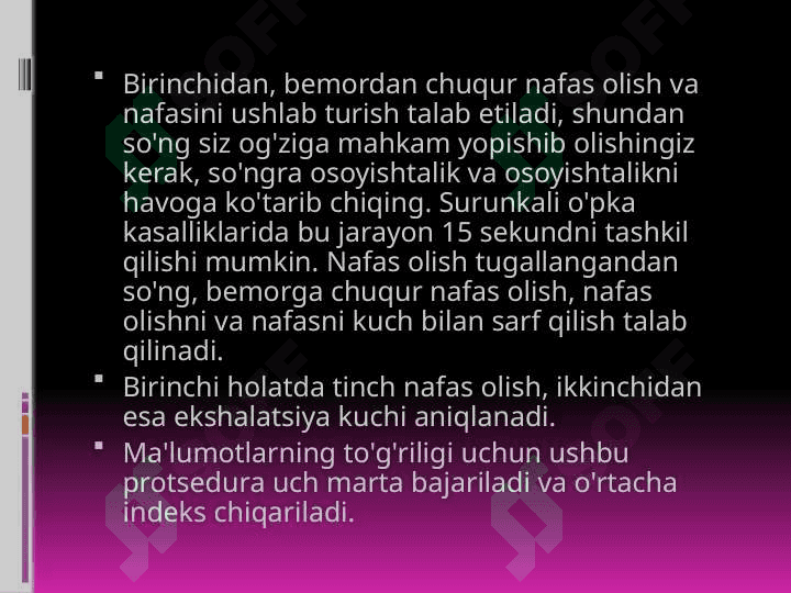Spirometriya o’lchash usuli haqida 8
