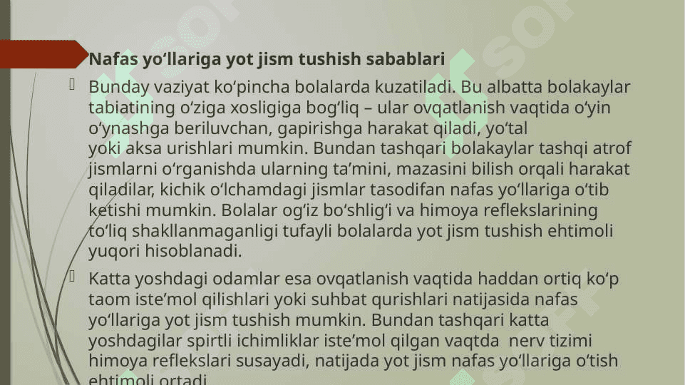 NAFAS YO’LLARIDA YOT TANA .SHOSHILINCH TIBBIY YORDAM 3