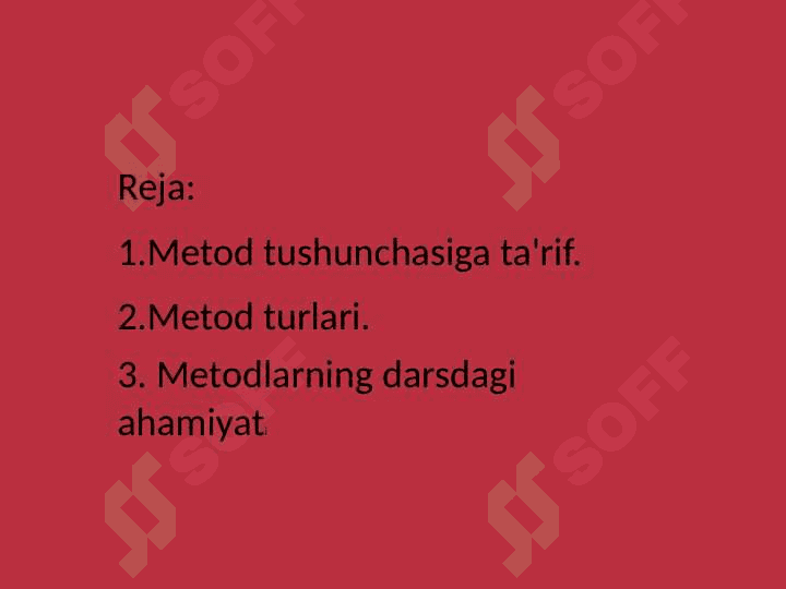 Boshlang'ich sinflarda matematika va matematika o'qitishning bosqichlari orasidagi uzviylik. Metod tushunchasi. Uning turlari va tasnifi. O'quvchilar bilimini o'zlashtirish samaradorligini aniqlash metodlari 2