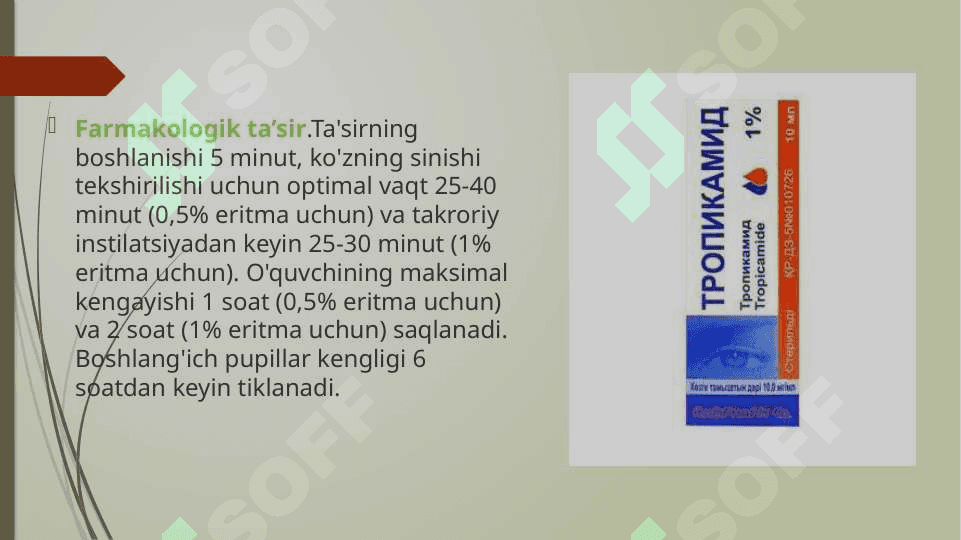 Tropikamid dori vositasining farmakologiyasi 3