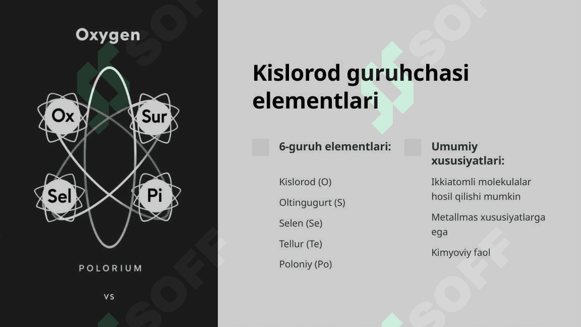 Kislorod guruhchasi elementlari 2